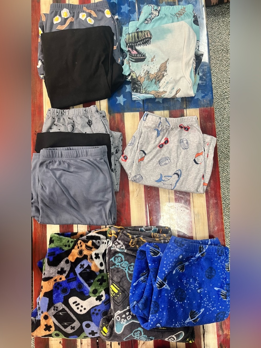 11 piece LOT of boys husky PJs